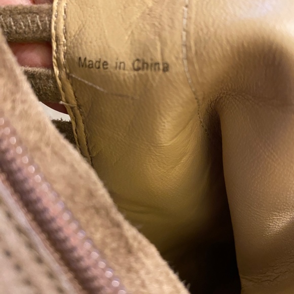 Via Spiga | Taupe Suede Booties, Stiletto Heel, Platform Toe, Size 10 - Picture 12 of 12